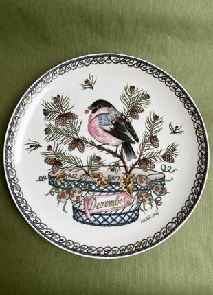 Коллекционные тарелки, большие из серии "птицы. месяцы года", hutschenreuther4 фото