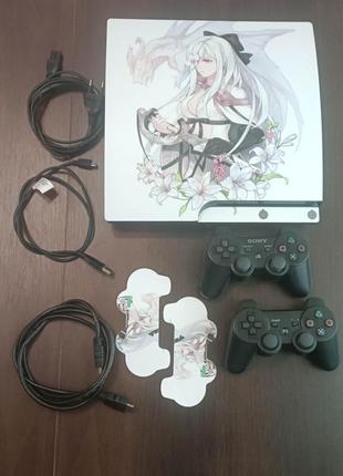 Playstation 3 slim 1 tb 2 джойстика повний комплект з іграми