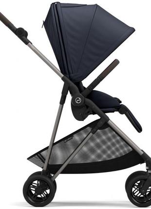 Коляска melio dark blue (з бампером)4 фото