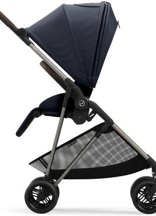 Коляска melio dark blue (з бампером)5 фото