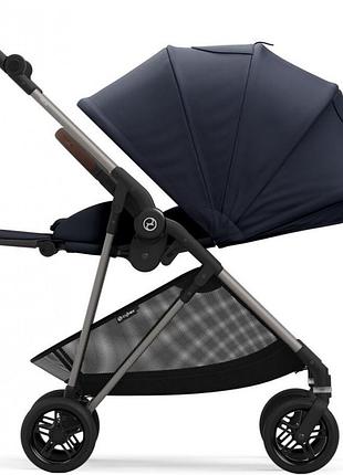 Коляска melio dark blue (з бампером)3 фото