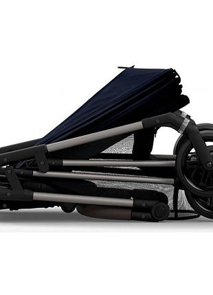 Коляска melio dark blue (з бампером)7 фото