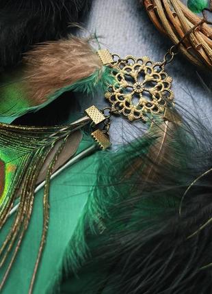 Натуральный ловец снов из лозы зумрудный. ловец снов изумрудный