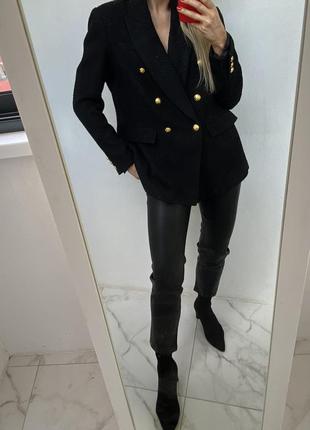 Новый твидовый пиджак двубортный блейзер букле в стиле zara9 фото