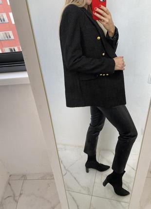 Новый твидовый пиджак двубортный блейзер букле в стиле zara10 фото