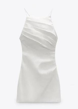 Платье женское молочного цвета мини с открытой спиной2 фото