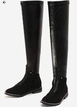 Чорні високі ботфорти 41 розмір (27см)