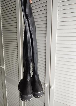 Чорні високі ботфорти 41 розмір (27см)