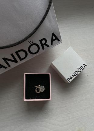 Оригінальний шарм-намистина pandora "яскравий блакитний диск". сплав з покриттям 14k рожевим золотом
