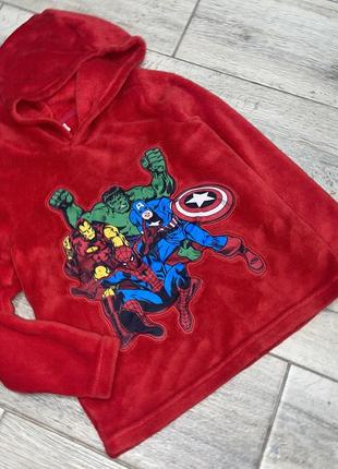 Худи теплая кофта с капюшоном marvel 7-8лет
