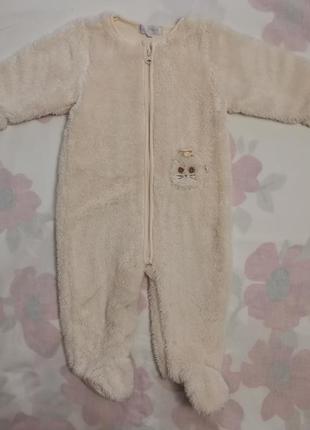 Утепленный комбинезон cadet rousselle на малыша 12 месяцев в идеальном состоянии