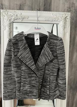 Куртка твидовая косуха для девочки 3р твежевый пижжак детский стильный классничный жакет для девчонки