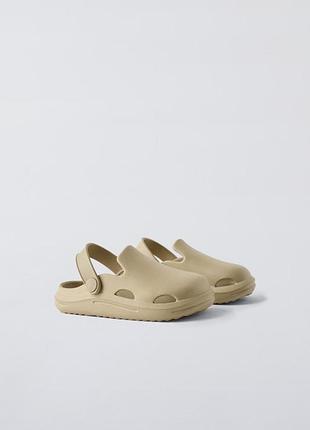 Резиновые пляжные сабо бежевые на девочку zara new