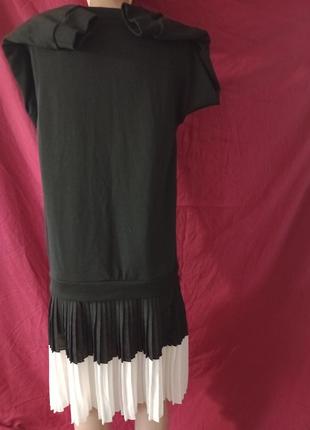 Zara basic. два в одном кофта +юбка плиссе. миди платье платьице плиссировкой шикарное повседневное.6 фото