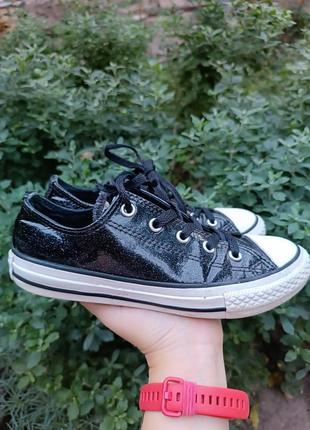 Кеди converse лакові з блискітками розмір 33 uk 1 устілка 20 см2 фото