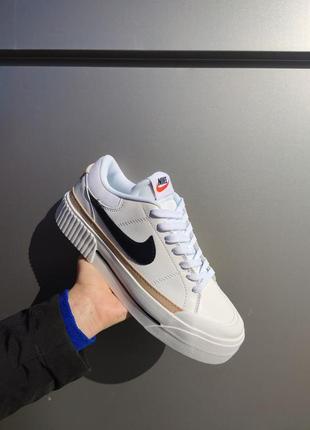 Nike court legacy lift white/black1 фото