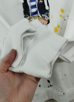 Стильне худі кофта polo bear ralph lauren white hoodie5 фото