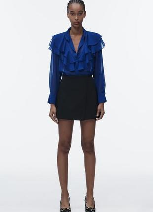 Новая блуза zara, блуза с воланами, прозрачная блуза