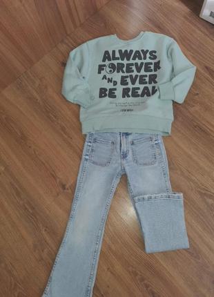 Джинсы zara на девочку 6-7 лет цена 220