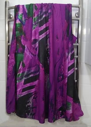 Расклешенное миди платье а-силуэта с принтом/женское платье с v-вырезом и коротким рукавом6 фото
