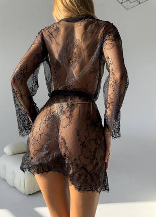 Ефектний мереживний халатик2 фото