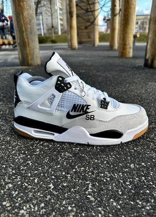 Высокие светлые мужские кроссовки бренда nike sb air jordan , ретро найки замша + кожа деми топ