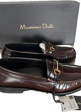 Лоферы кожаные massimo dutti, новые, с биркой