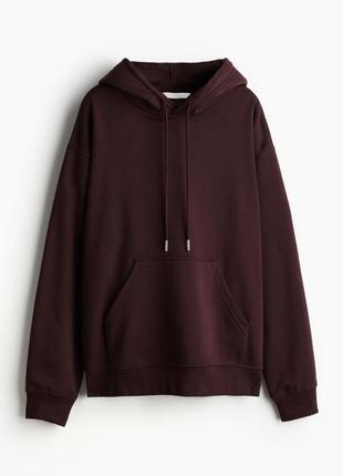 Худі h&m з капюшоном колір бургунді