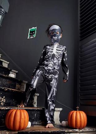 Дитячий костюм скелета з маскою на halloween, хелловін від george, стан нового