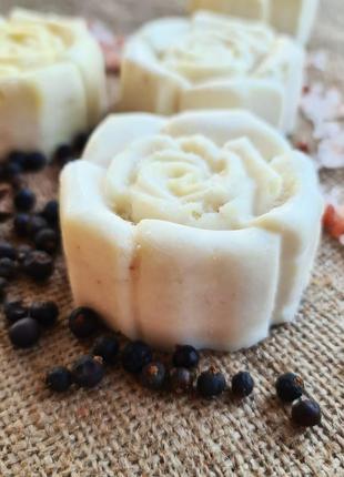 «гималаи» натуральное мыло, с нуля. роза, цветок. ручная работа. соляное. анис и гималайская соль.2 фото