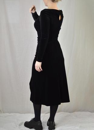 8378\180 чорна велюрова міді сукня george xl2 фото