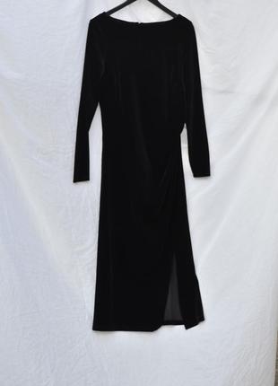 8378\180 чорна велюрова міді сукня george xl9 фото