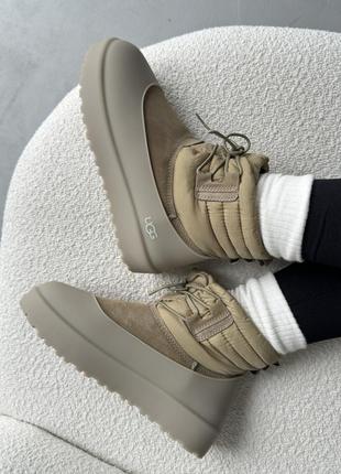 Дутики ugg classic mini lace-up beige бежеві жіночі / чоловічі