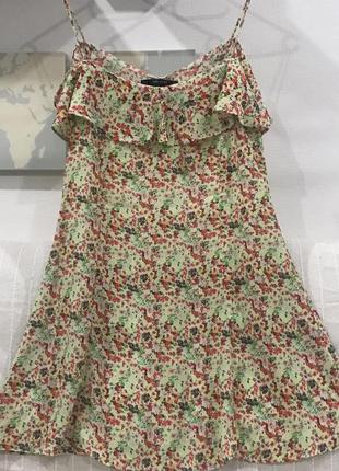 Zara платье в цветочный принт2 фото