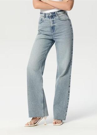 Джинсы широкие с высокой посадкой талией wide leg