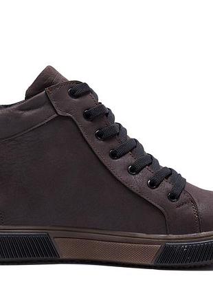 Мужские зимние кожаные кроссовки levis chocolate classic