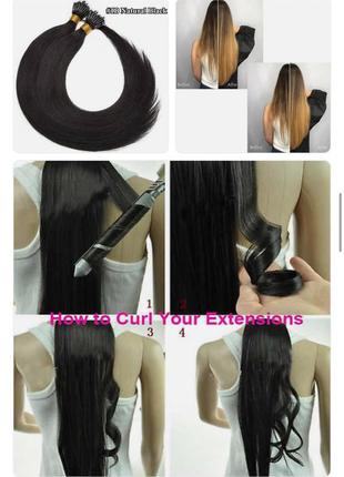 Пастма из натуральных волос для нарастания, сгущения волос (на петлях)