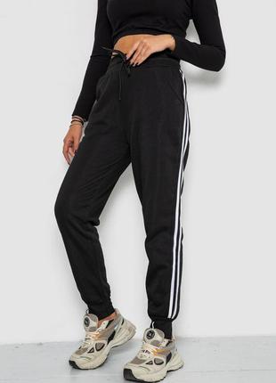 Спортивные штаны женские черные на флисе