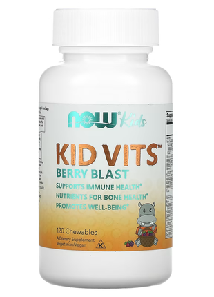Now foods, kid vits, ягодный взрыв, 120 жевательных таблеток