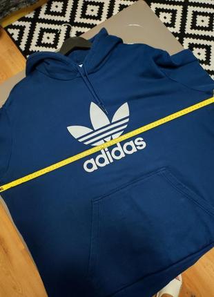 Худи толстовка реглан кофта спортивная мужская синяя прямая широкая adidas, размер xxl10 фото