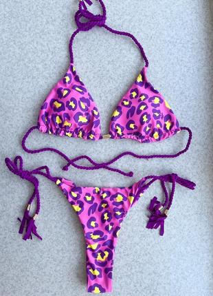 Купальник розовый на завязках