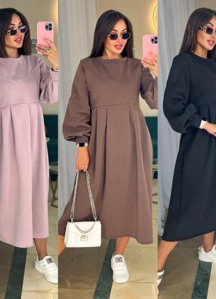 Сукня тепла комфортна в стилі oversize 🤩
розміри 42-46,48-52 
кольори - меланж,чорний,фреза,шоколад,
сталевий,бежевий