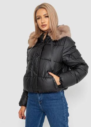 Куртка жіноча зимова, колір чорний
