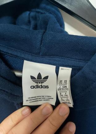 Худи толстовка реглан кофта спортивная мужская синяя прямая широкая adidas, размер xxl7 фото