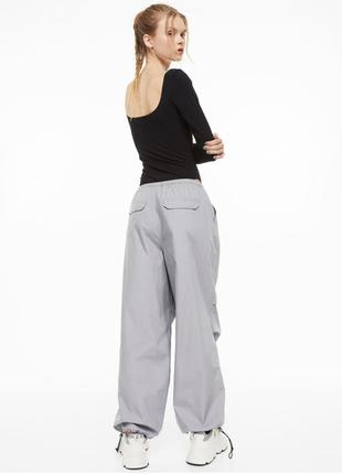 Карго брюки штани парашути сірі графітові h&m3 фото