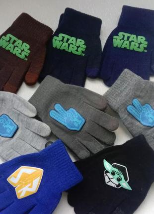 Перчатки, перчатки, пальчата /star wars /звездные войны/ для мальчиков 4-5-6 лет