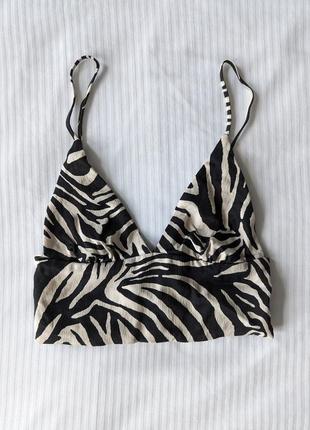 Топ в принт зебра zara