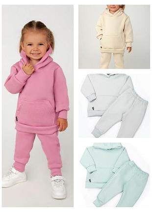 Теплый зимний костюм трехнитка на флисе, р80,р86,р92,р98,р104