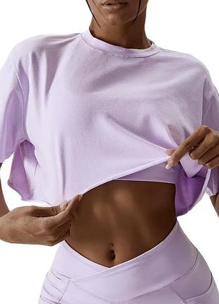 Футболки для тренировок укороченные вкорочені топ   zara футболки  тренування коттон cotton m l10 фото