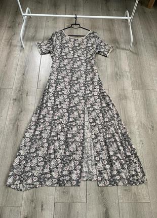Платье макси вискоза размер s серого цвета2 фото